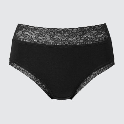 Трусы с кружевом Uniqlo High Waist Triangle, светло-розовый