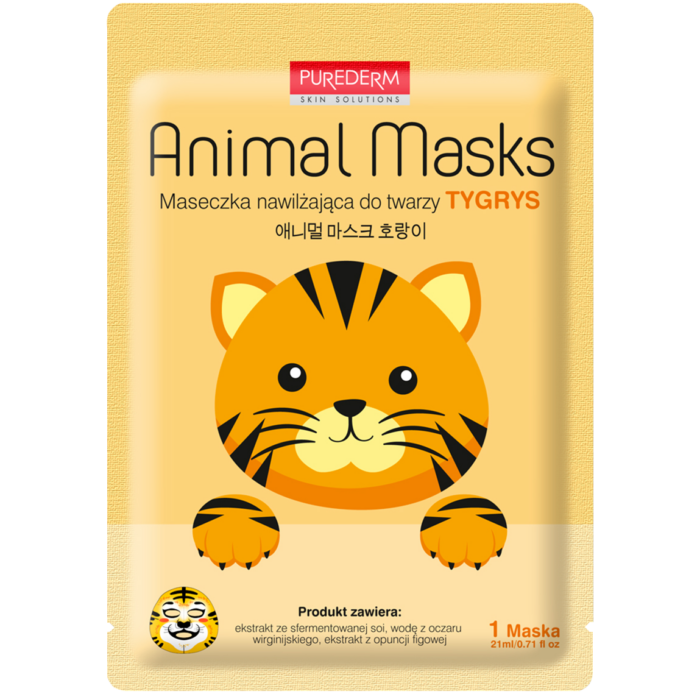 Purederm Animal Masks увлажняющая маска для лица, 1 шт.