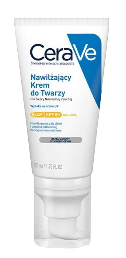 CeraVe Nawilżający Krem do Twarzy SPF50 защитный крем с фильтром для лица, 52 ml