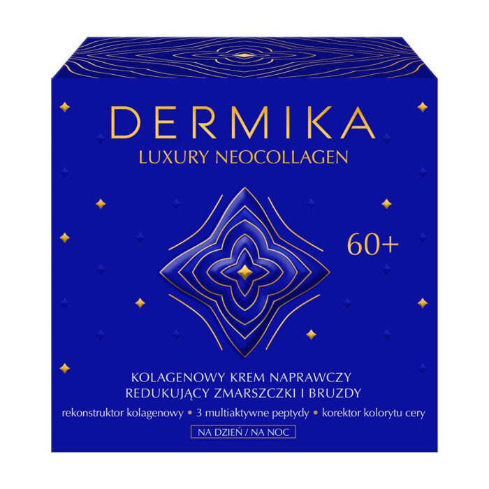 Dermika Восстанавливающий крем с коллагеном класса люкс Neocollagen 60+ для уменьшения морщин и тонких линий на день и ночь 50 мл