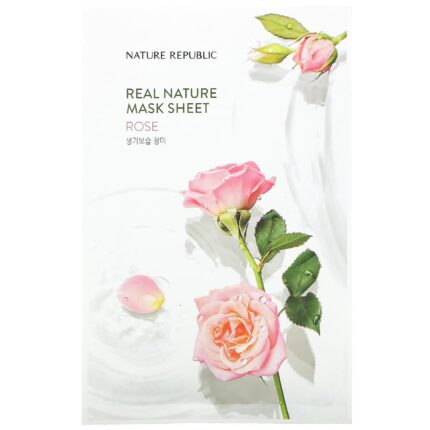 Тканевая Маска Nature Republic Real Nature для красоты, роза, 23 мл