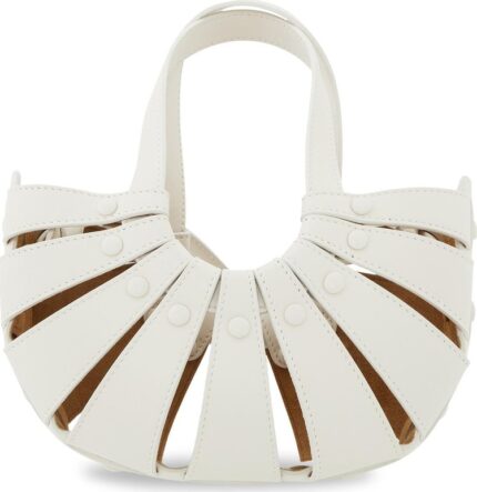 Сумка Bottega Veneta The Shell Bag White/Frost/Gold, белый