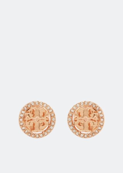 Серьги TORY BURCH Crystal logo earrings, золотой