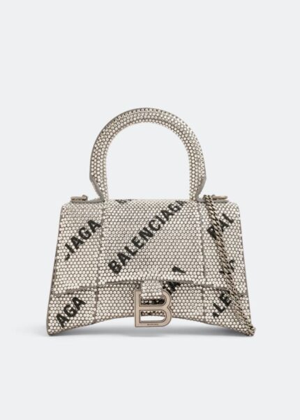 Сумка BALENCIAGA Hourglass XS chain bag, серебряный