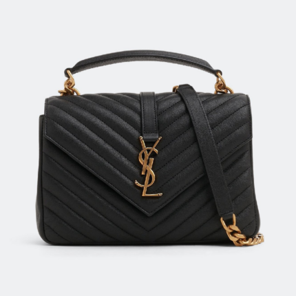 Сумка SAINT LAURENT College medium chain bag, черный