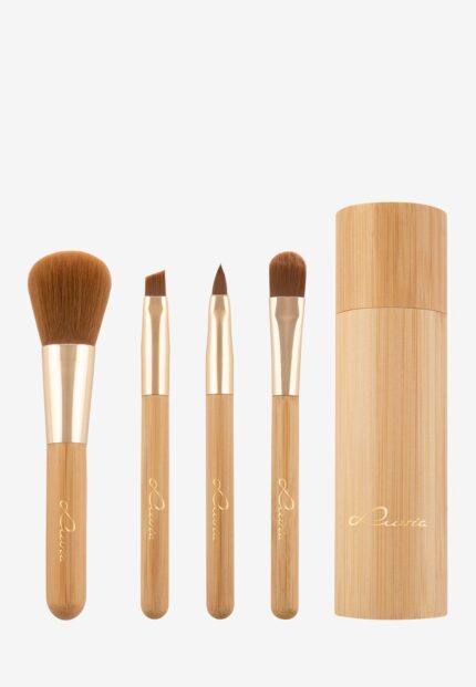 Набор кистей Brushworks Travel Makeup Brush Set Brushworks, цвет black & gold