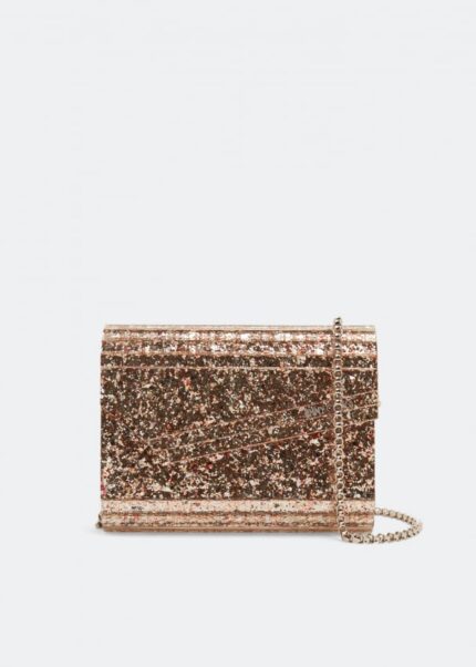 Клатч JIMMY CHOO Candy glitter clutch, металлик