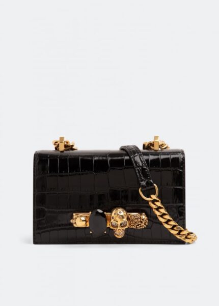 Сумка кросс-боди ALEXANDER MCQUEEN Mini jewelled satchel, зеленый