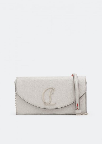 Клатч CHRISTIAN LOUBOUTIN Loubi54 clutch, серебряный