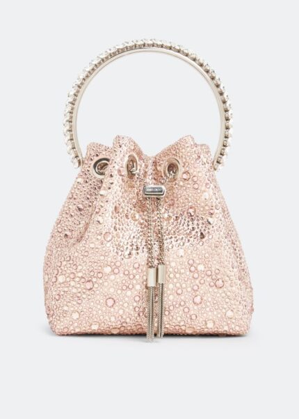 Сумка JIMMY CHOO Bon Bon bucket bag, розовый