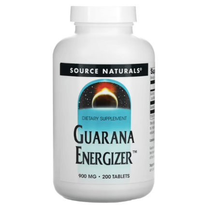 Гуарана Guarana energizer, 900 мг, 200 таблеток, Source Naturals