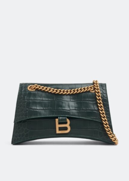 Сумка BALENCIAGA Crush small chain bag, зеленый