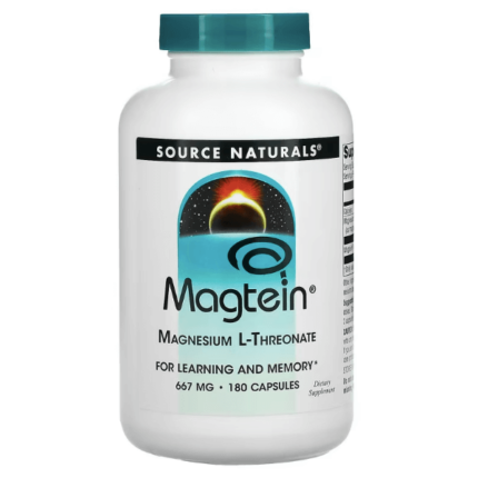 L-треонат магния, Magtein, 667 мг, 180 капсул Source Naturals