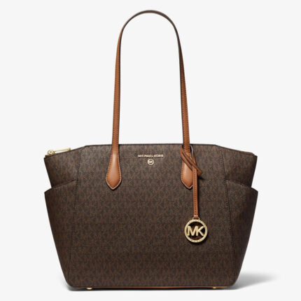 Сумка-тоут Michael Michael Kors Marilyn Medium Logo, темно-коричневый