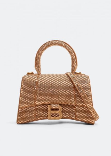 Сумка BALENCIAGA Hourglass XS top handle bag, золотой