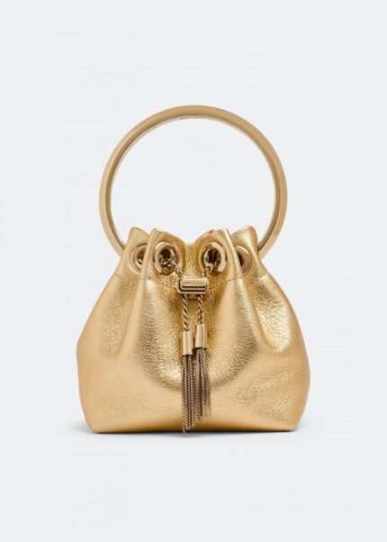 Сумка JIMMY CHOO Micro Bon Bon bucket bag, золотой