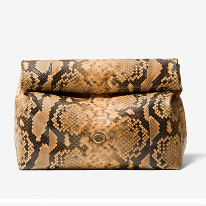 Клатч Michael Kors Monogramme Python Embossed Lunch, жёлтый