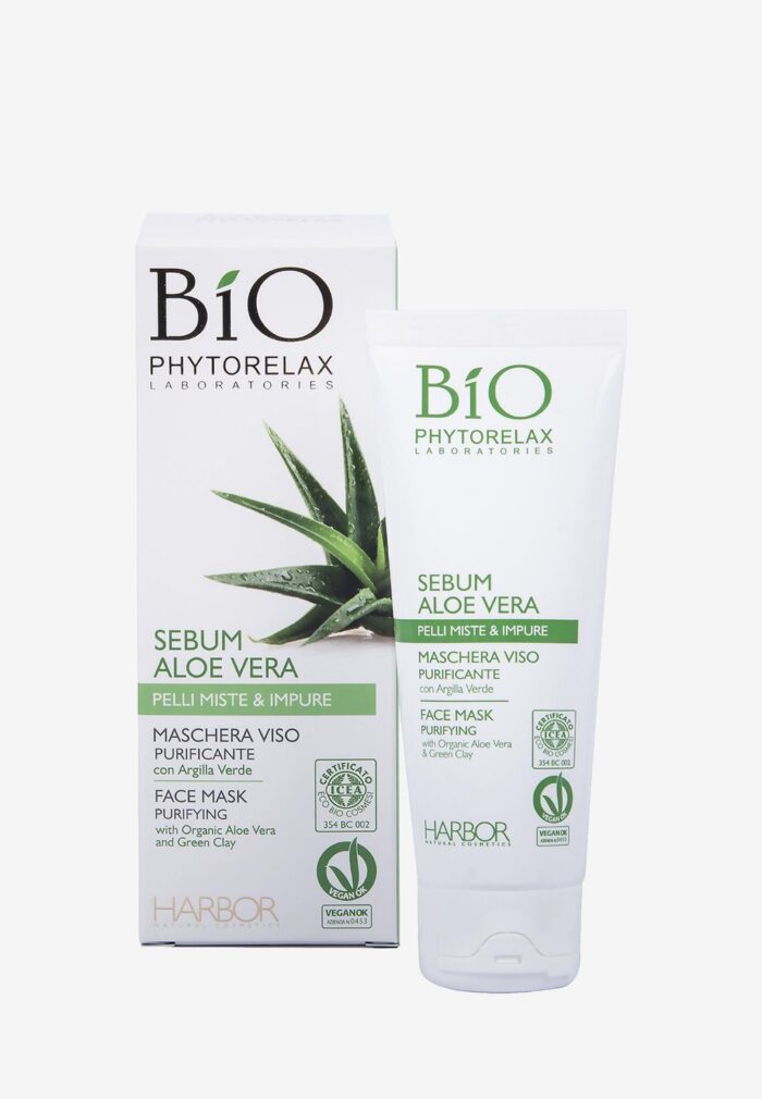 Маска для лица Sebum Aloe Vera Vegan & Organic Face Mask Purifying Phytorelax