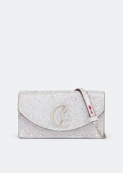 Клатч CHRISTIAN LOUBOUTIN Loubi54 crystal clutch, серебряный