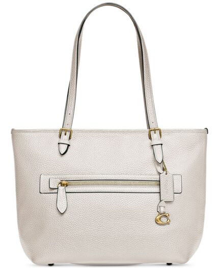 Сумка COACH Polished Pebble Leather Taylor Tote, белый