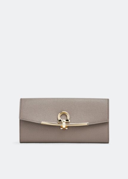 Картхолдер FERRAGAMO Gancini clasp card case, черный