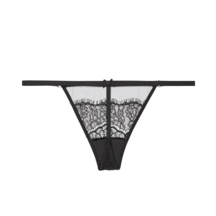 Трусы Victorias Secret Dream Angels Mesh and Lace V-String, черный