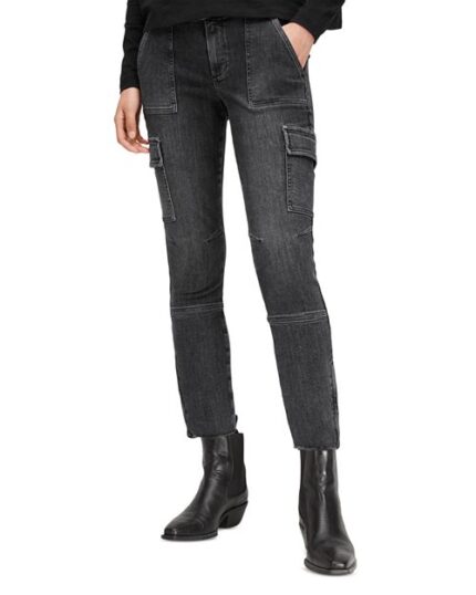 Джинсы Duran Skinny Cargo в вымытом черном цвете ALLSAINTS, цвет Black