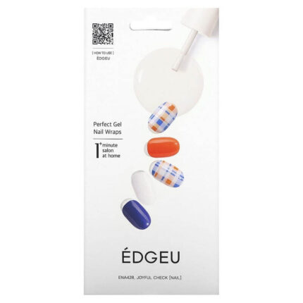 Гелевые полоски Edgeu для ногтей Perfect ENT814 Glam White French, набор из 16 полосок