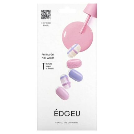 Гелевые полоски Edgeu для ногтей Perfect ENA212 Black Sugar Bonbon Chocolat, набор из 16 полосок