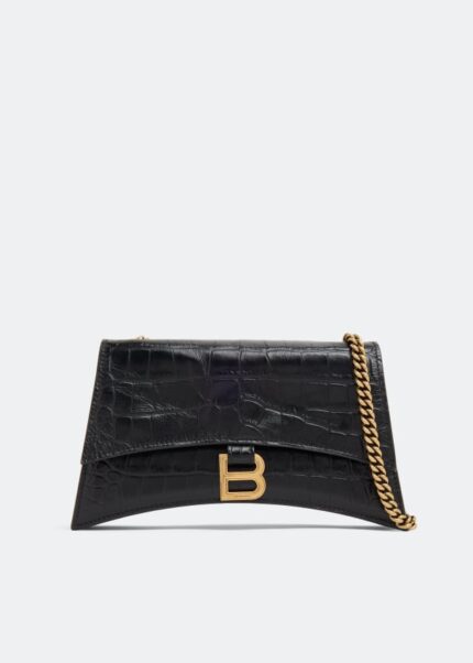 Кошелек BALENCIAGA Hourglass chain wallet, серый