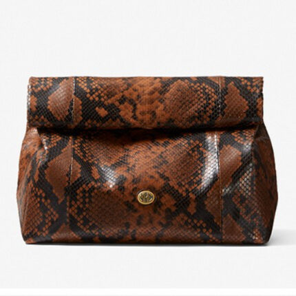 Клатч Michael Kors Monogramme Python Embossed Lunch, жёлтый