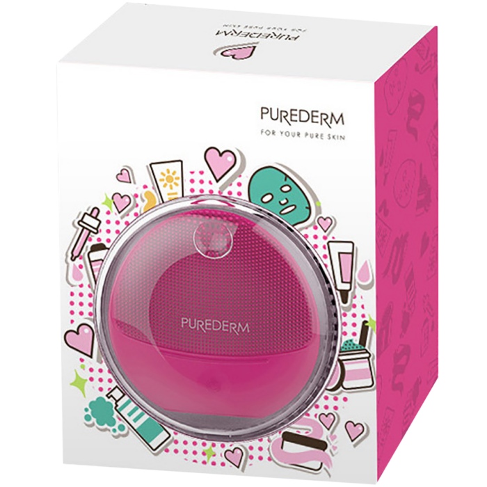 Purederm силиконовая звуковая щетка для чистки и массажа лица, 1 шт.