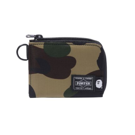 Мини-кошелек BAPE x Porter 1st Camo, зеленый