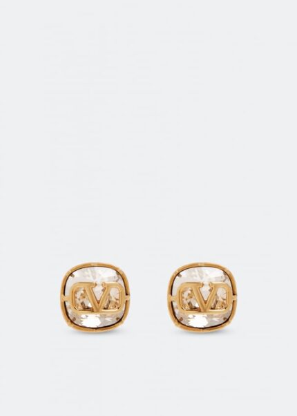 Серьги VALENTINO GARAVANI VLogo Signature strass earrings, золотой