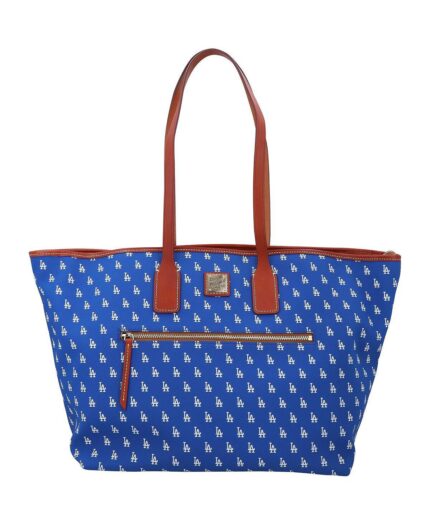 Женская большая сумка-тоут Los Angeles Dodgers Signature на молнии Dooney & Bourke, синий