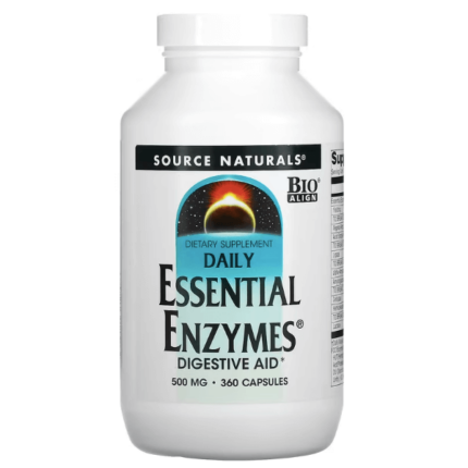 Пищеварительные ферменты Daily Essential Enzymes, 500 мг, 240 капсул, Source Naturals