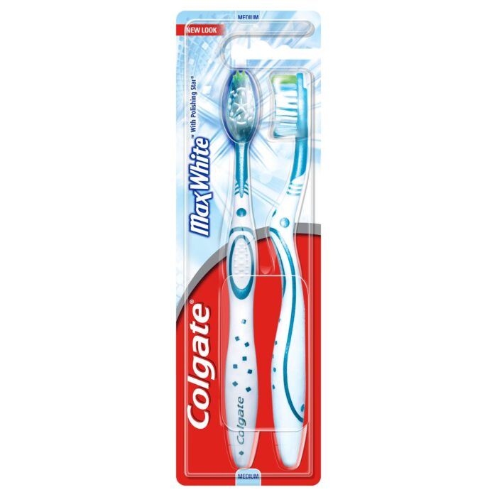 Colgate Max White средняя зубная щетка, 2 шт/1 упаковка