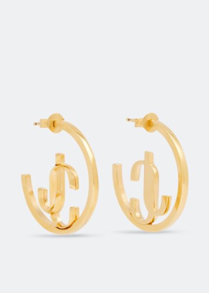 Серьги JIMMY CHOO JC Monogram hoops, золотой