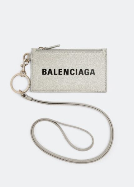 Картхолдер BALENCIAGA Cash card holder on keyring, серебряный