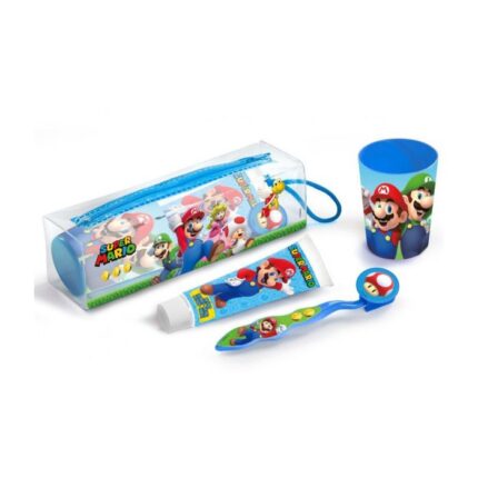 Косметическая кисть Super Mario Bros Neceser Dentifrico + Cepillo + Vaso Lorenay, Set 4 productos