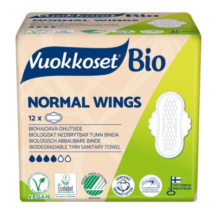 Vuokkoset Bio Normal гигиенические салфетки, 12 шт.