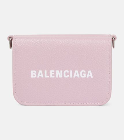 Мини-кошелек на цепочке Balenciaga, розовый