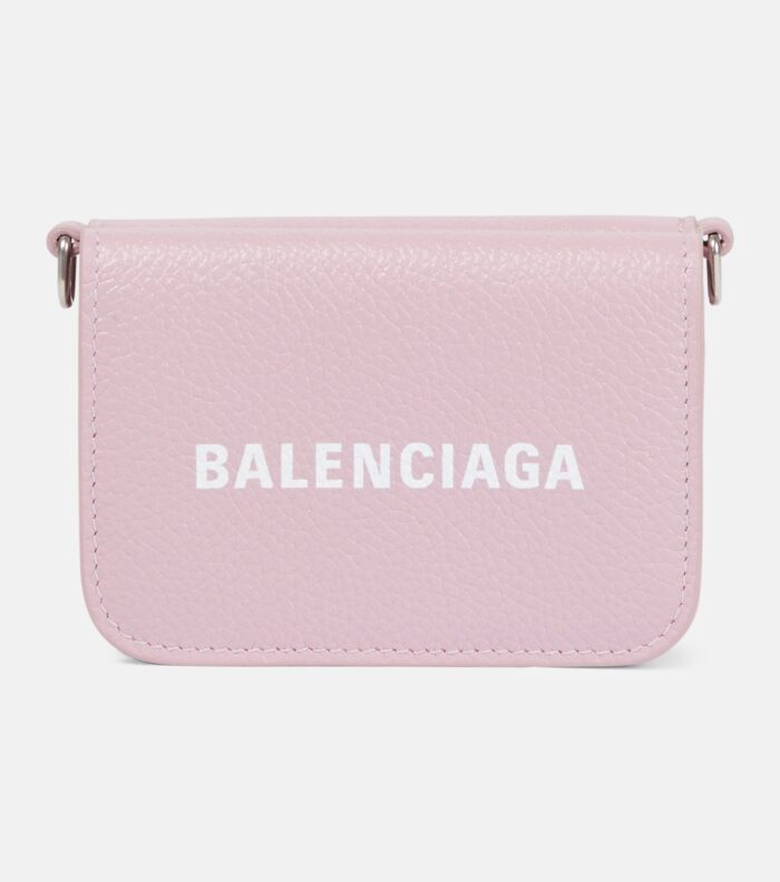 Мини-кошелек на цепочке Balenciaga, розовый