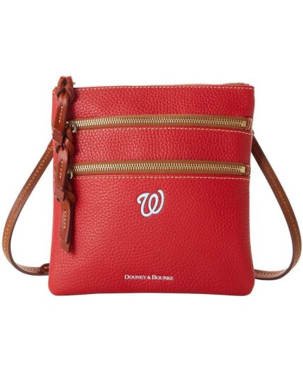 Женская сумка через плечо Washington Nationals с галькой и тройной молнией Dooney & Bourke