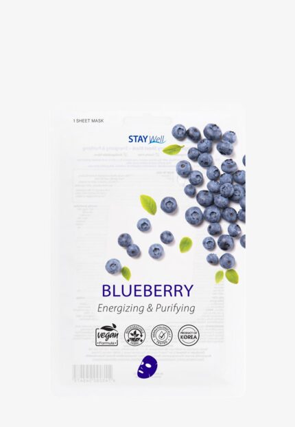 Маска для лица Stay Well Vegan Sheet Mask STAY Well, цвет blueberry