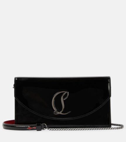 Клатч Loubi54 из блестящей кожи Christian Louboutin, серебряный