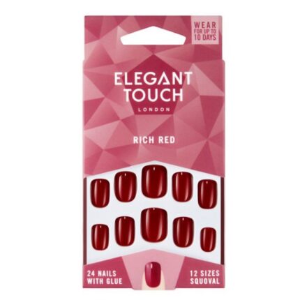 Накладные ногти Uñas Postizas Rich Red Elegant Touch, Rojo