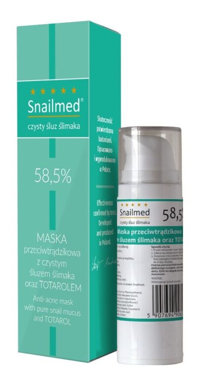 Snailmed Czysty Śluz Ślimaka 58,5% маска для лица против прыщей, 30 ml