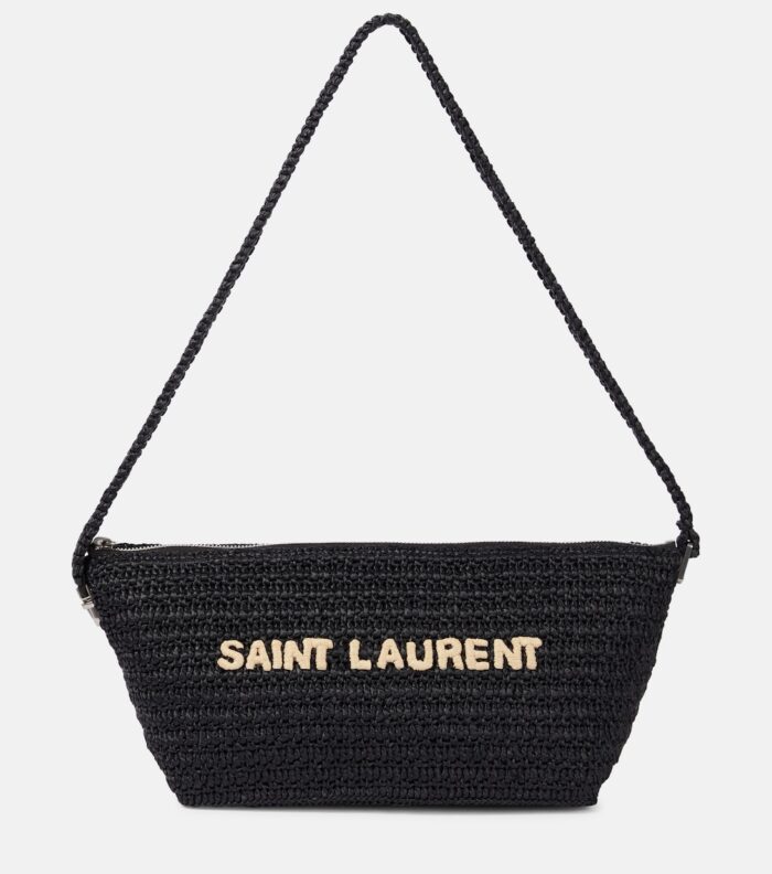 Сумка на плечо Le Rafia с логотипом Saint Laurent, черный