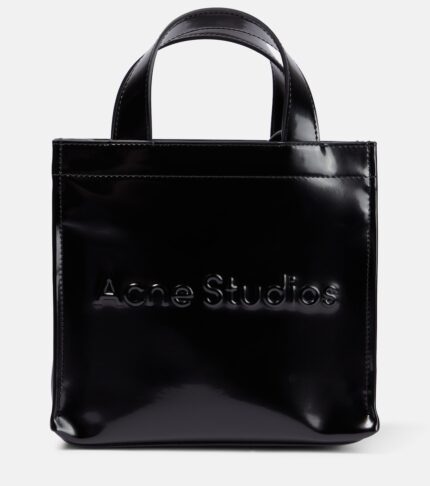 Мини-сумка-тоут с тисненым логотипом Acne Studios, черный